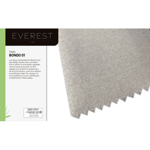 Lit Boxspring 100x200 Confortable Everest Avec Tiroir Et Surmatelas - Beige