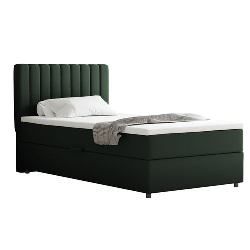 Lit Boxspring 100x200 Confortable Everest Avec Tiroir Et Surmatelas - Vert sapin