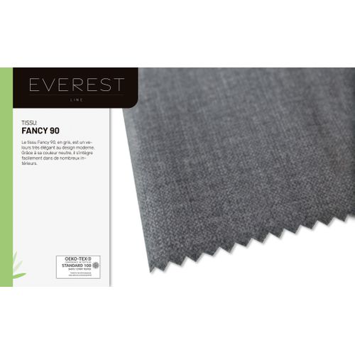 Lit Boxspring 100x200 Confortable Everest Avec Tiroir Et Surmatelas - Gris foncé