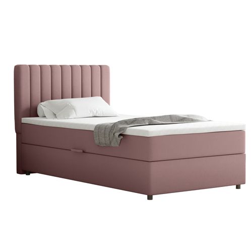 Lit Boxspring 100x200 Confortable Everest Avec Tiroir Et Surmatelas - Rose