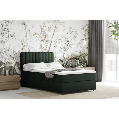 Lit Boxspring 120x200 Confortable Everest Avec Tiroir Et Surmatelas - Vert sapin