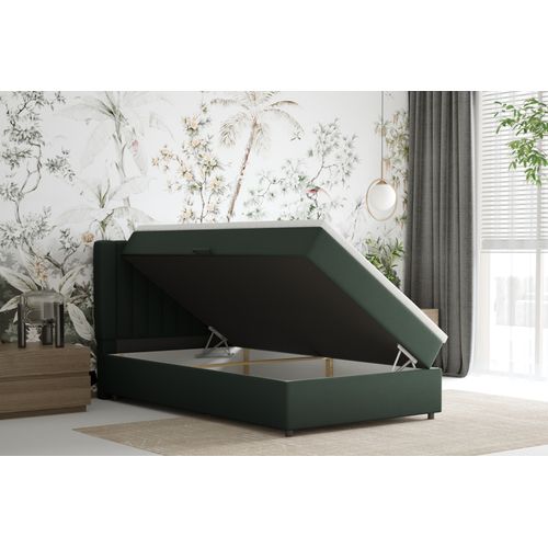 Lit Boxspring 120x200 Confortable Everest Avec Tiroir Et Surmatelas - Vert sapin
