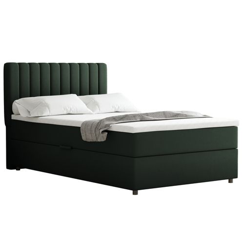 Lit Boxspring 120x200 Confortable Everest Avec Tiroir Et Surmatelas - Vert sapin