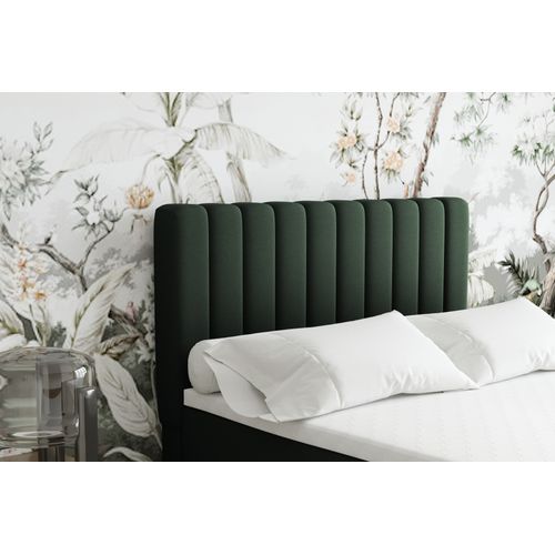 Lit Boxspring 120x200 Confortable Everest Avec Tiroir Et Surmatelas - Vert sapin