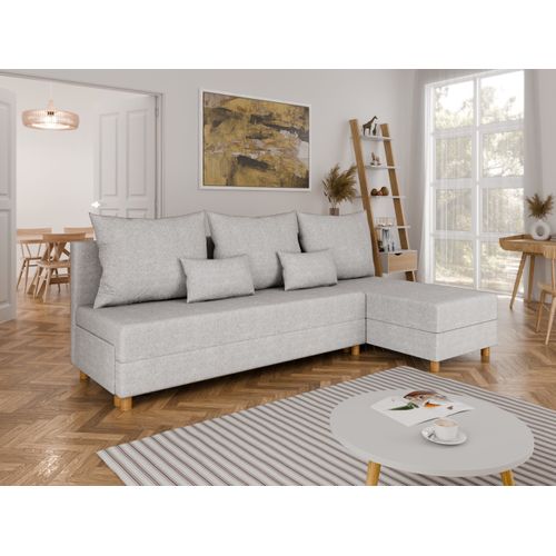 Canapé D'angle En L Lellice - Montage Gauche Ou Droite - Gris Clair