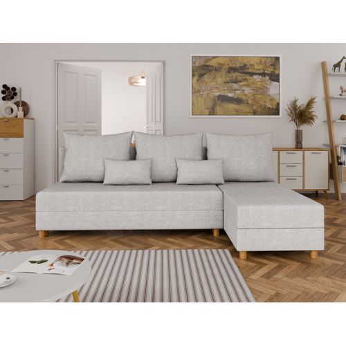 Canapé D'angle En L Lellice - Montage Gauche Ou Droite - Gris Clair