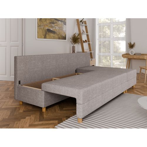 Canapé D'angle En L Lellice - Montage Gauche Ou Droite - Gris