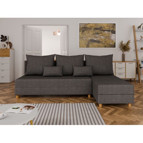 Canapé D'angle En L Lellice - Montage Gauche Ou Droite - Gris Foncé