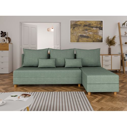Canapé D'angle En L Lellice - Montage Gauche Ou Droite - Vert