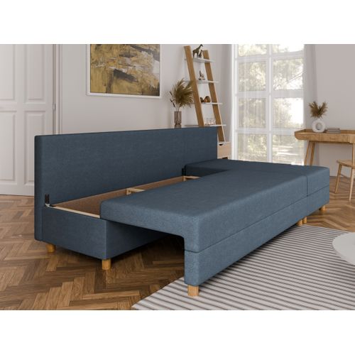 Canapé D'angle En L Lellice - Montage Gauche Ou Droite - Bleu