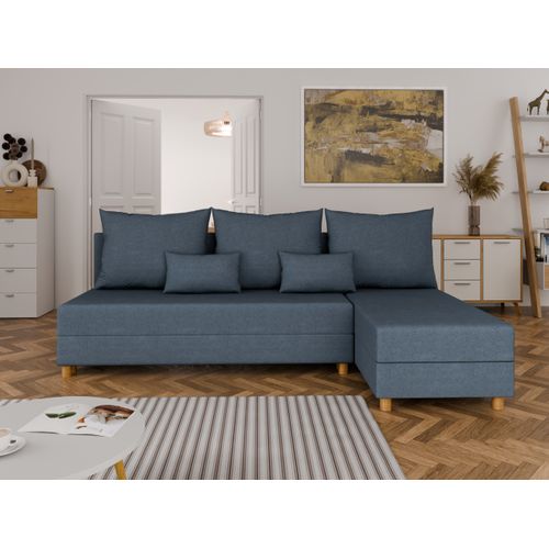 Canapé D'angle En L Lellice - Montage Gauche Ou Droite - Bleu