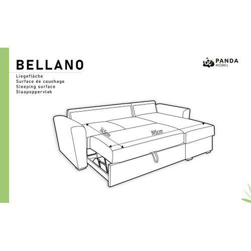 Canapé D'angle En L Bellano - Montage Gauche Ou Droite - Gris