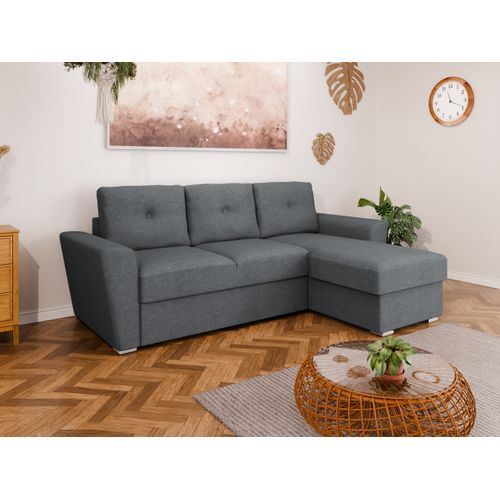 Canapé D'angle En L Bellano - Montage Gauche Ou Droite - Gris Foncé