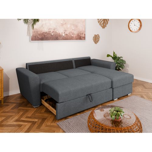 Canapé D'angle En L Bellano - Montage Gauche Ou Droite - Gris Foncé