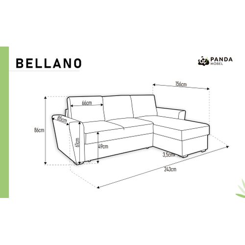 Canapé D'angle En L Bellano - Montage Gauche Ou Droite - Gris Foncé