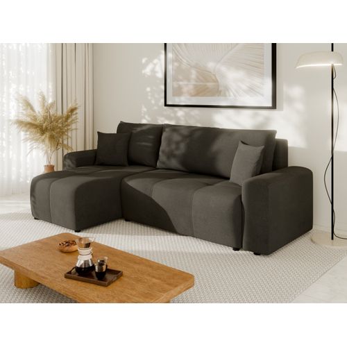 Canapé D'angle Nolani Avec Fonction Lit et Tiroir – Moderne et Confortable - Noir