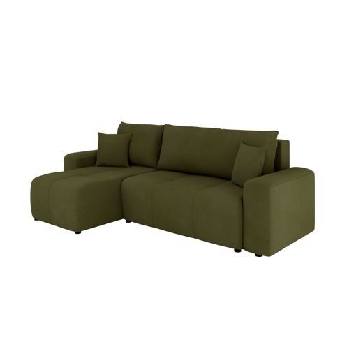 Canapé D'angle Nolani Avec Fonction Lit et Tiroir – Moderne et Confortable - Vert Sapin