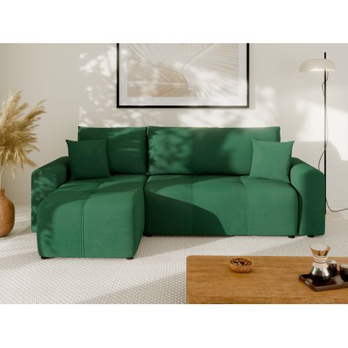 Canapé D'angle Nolani Avec Fonction Lit et Tiroir – Moderne et Confortable - Vert
