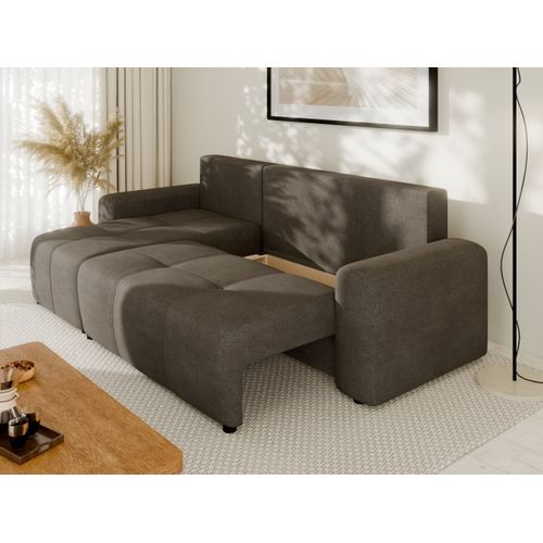 Canapé D'angle Nolani Avec Fonction Lit et Tiroir – Moderne et Confortable - Gris