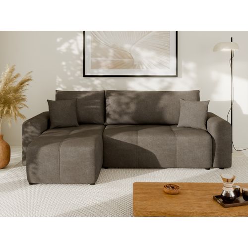 Canapé D'angle Nolani Avec Fonction Lit et Tiroir – Moderne et Confortable - Gris