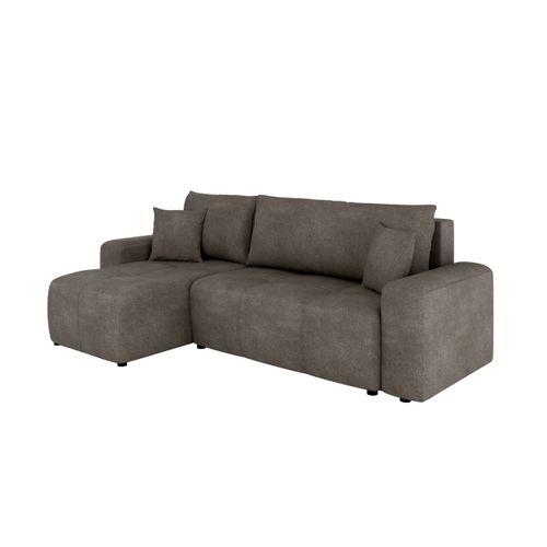 Canapé D'angle Nolani Avec Fonction Lit et Tiroir – Moderne et Confortable - Gris