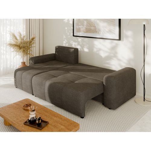 Canapé D'angle Nolani Avec Fonction Lit et Tiroir – Moderne et Confortable - Gris