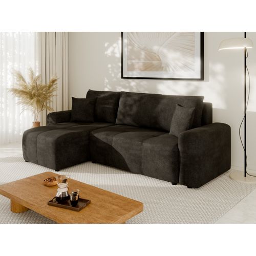 Canapé D'angle Nolani Avec Fonction Lit et Tiroir – Moderne et Confortable - Gris Foncé