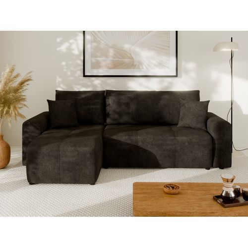 Canapé D'angle Nolani Avec Fonction Lit et Tiroir – Moderne et Confortable - Gris Foncé