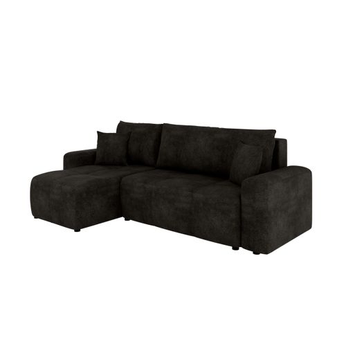 Canapé D'angle Nolani Avec Fonction Lit et Tiroir – Moderne et Confortable - Gris Foncé
