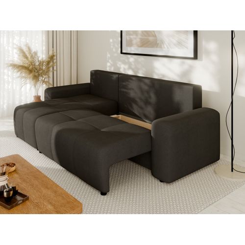 Canapé D'angle Nolani Avec Fonction Lit et Tiroir – Moderne et Confortable - Gris Foncé