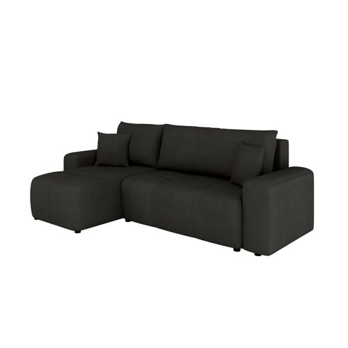 Canapé D'angle Nolani Avec Fonction Lit et Tiroir – Moderne et Confortable - Gris Foncé