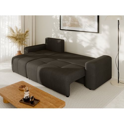 Canapé D'angle Nolani Avec Fonction Lit et Tiroir – Moderne et Confortable - Gris Foncé