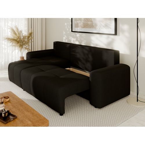 Canapé D'angle Nolani Avec Fonction Lit et Tiroir – Moderne et Confortable - Noir