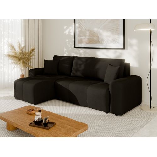 Canapé D'angle Nolani Avec Fonction Lit et Tiroir – Moderne et Confortable - Noir
