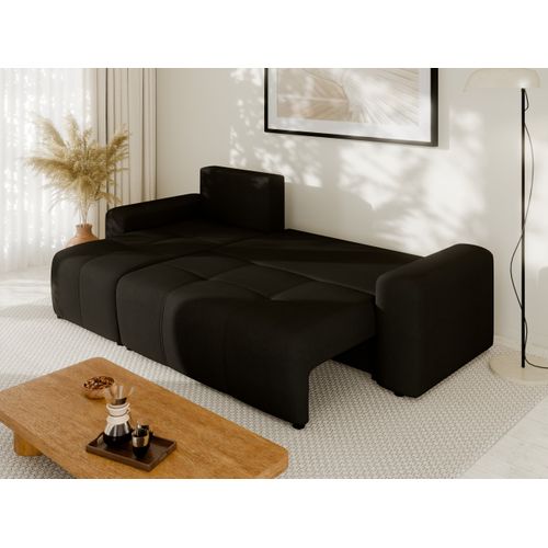 Canapé D'angle Nolani Avec Fonction Lit et Tiroir – Moderne et Confortable - Noir