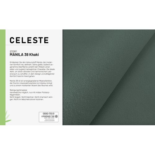 Canapé-lit 3 Places Celeste - Vert Pétrole