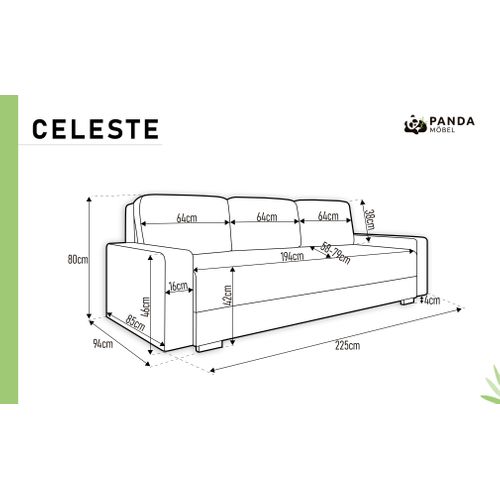 Canapé-lit 3 Places Celeste - Marron