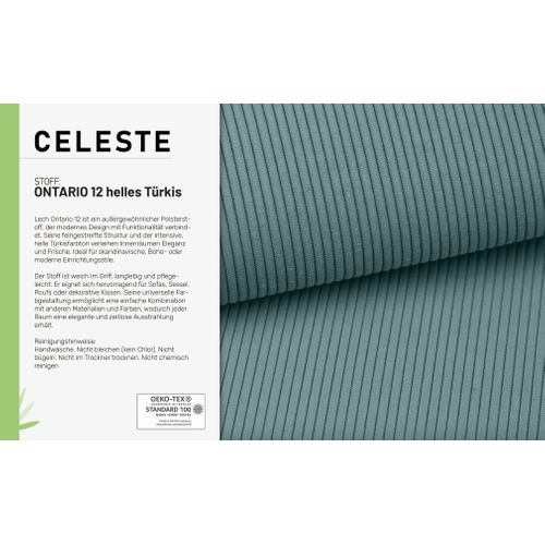 Canapé-lit 3 Places Celeste - Turquoise