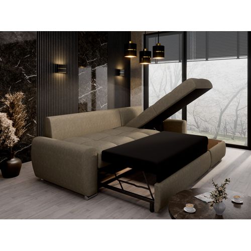 Canapé D'angle Lunar Canapé-lit Avec Coffre De Lit - Marron