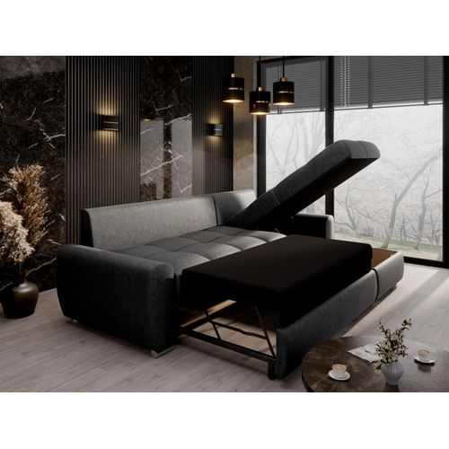 Canapé D'angle Lunar Canapé-lit Avec Coffre De Lit - Noir