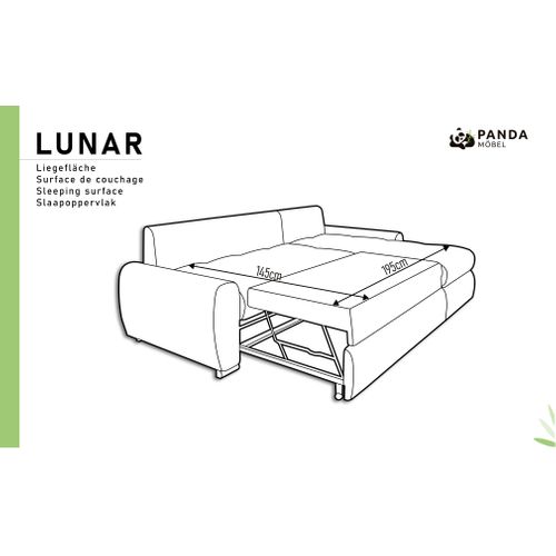 Canapé D'angle Lunar Canapé-lit Avec Coffre De Lit - Noir