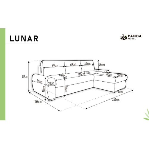 Canapé D'angle Lunar Canapé-lit Avec Coffre De Lit - Noir