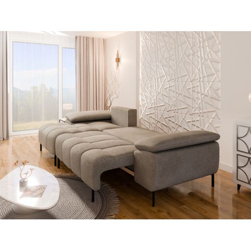 Dolus – Canapé D'angle Moderne Avec Fonction Couchage Et Montage Flexible - Cappuccino