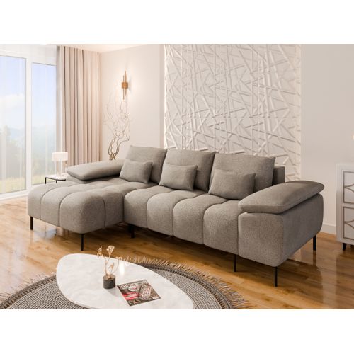 Dolus – Canapé D'angle Moderne Avec Fonction Couchage Et Montage Flexible - Cappuccino