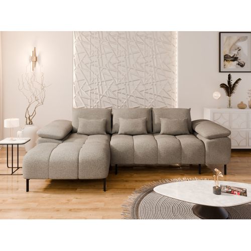 Dolus – Canapé D'angle Moderne Avec Fonction Couchage Et Montage Flexible - Cappuccino