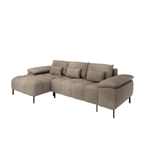 Dolus – Canapé D'angle Moderne Avec Fonction Couchage Et Montage Flexible - Cappuccino