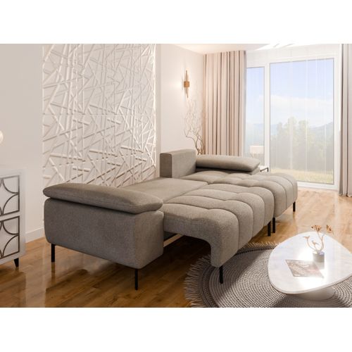 Dolus – Canapé D'angle Moderne Avec Fonction Couchage Et Montage Flexible - Cappuccino