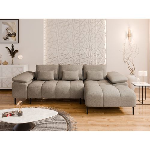 Dolus – Canapé D'angle Moderne Avec Fonction Couchage Et Montage Flexible - Cappuccino
