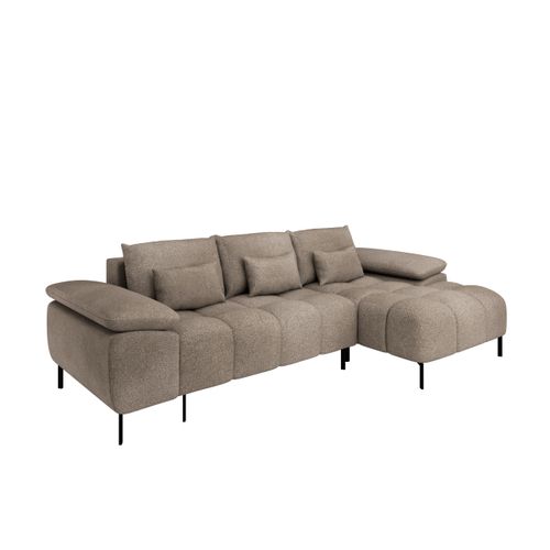 Dolus – Canapé D'angle Moderne Avec Fonction Couchage Et Montage Flexible - Cappuccino