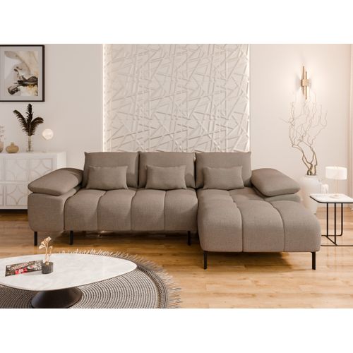 Dolus – Canapé D'angle Moderne Avec Fonction Couchage Et Montage Flexible - Marron
